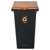 833-06 - Kosz FLAP BIN 75L czarny / pokrywa brązowa BIO